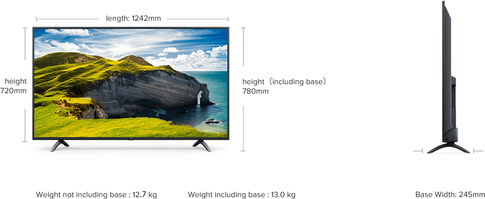 Mi Led Tv 4x Pro - Xiaomi Mi Led Tv 4x Pro 55 (995x425), Png Download