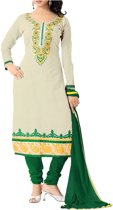 Lookslady Embroidered Light Salwar Suit - Silk (800x800), Png Download