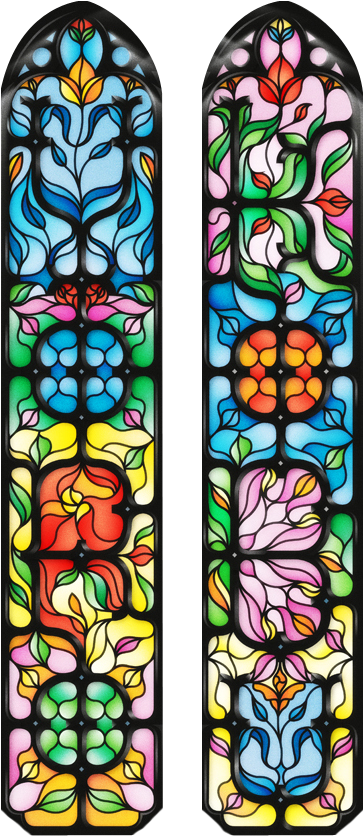 Svg Black And White Download Drawing Windows Glass - Stained Glass Window Png (429x880), Png Download