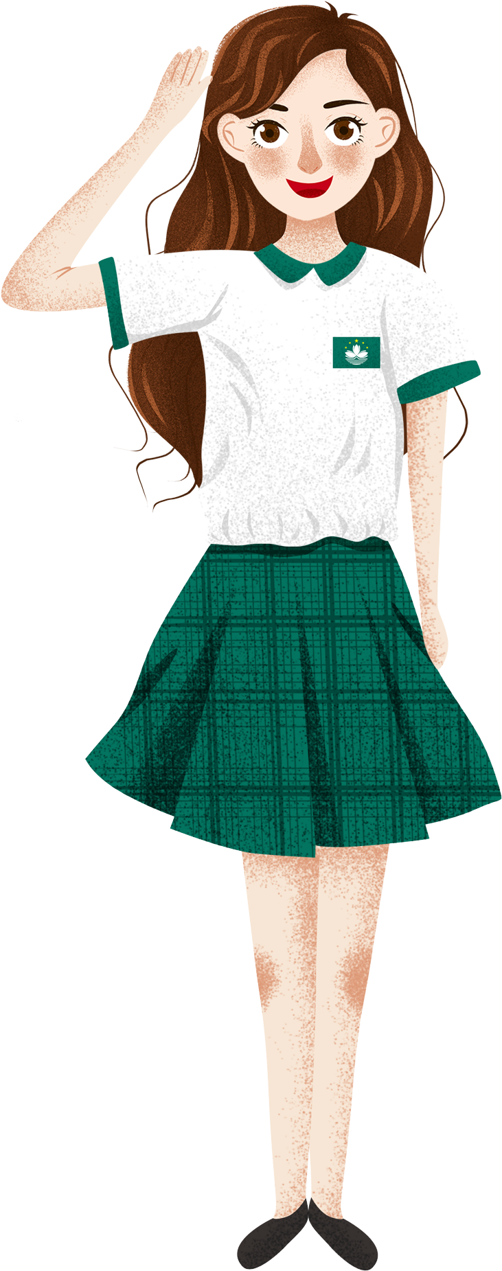 Cartoon Fresh Salute Illustration Png And Psd - การ์ตูน นักเรียน หญิง (2000x2000), Png Download