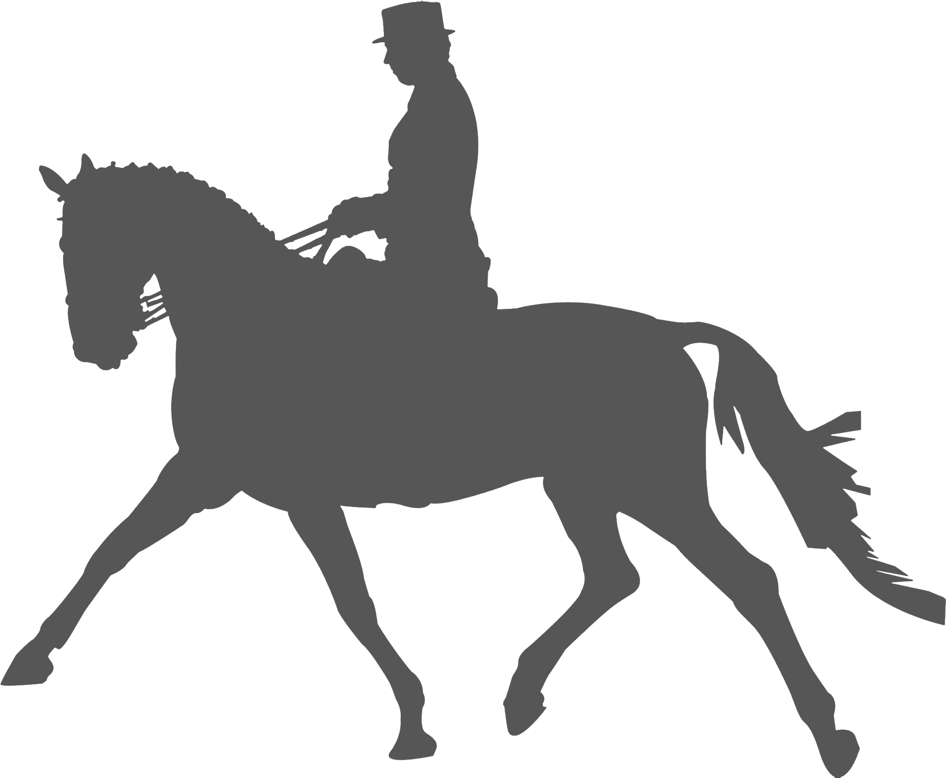 Horse Equestrianism Dressage Silhouette Clip Art - Black Reverse Dapple Horse (2292x2053), Png Download