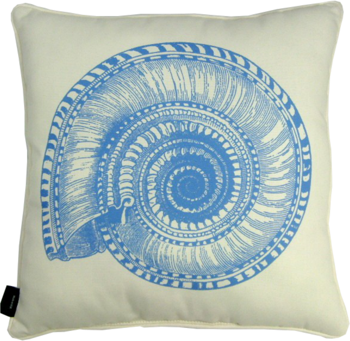 Blue Shell Coastal Pillow - Cushion (1200x1152), Png Download