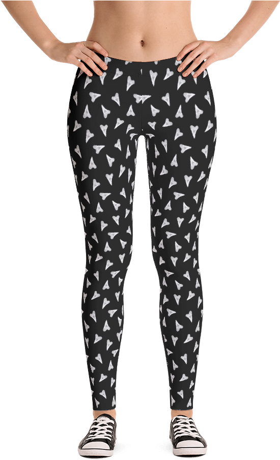 Shark Teeth / Hearts Womens Leggings - Teeth Leggings (1000x1000), Png Download