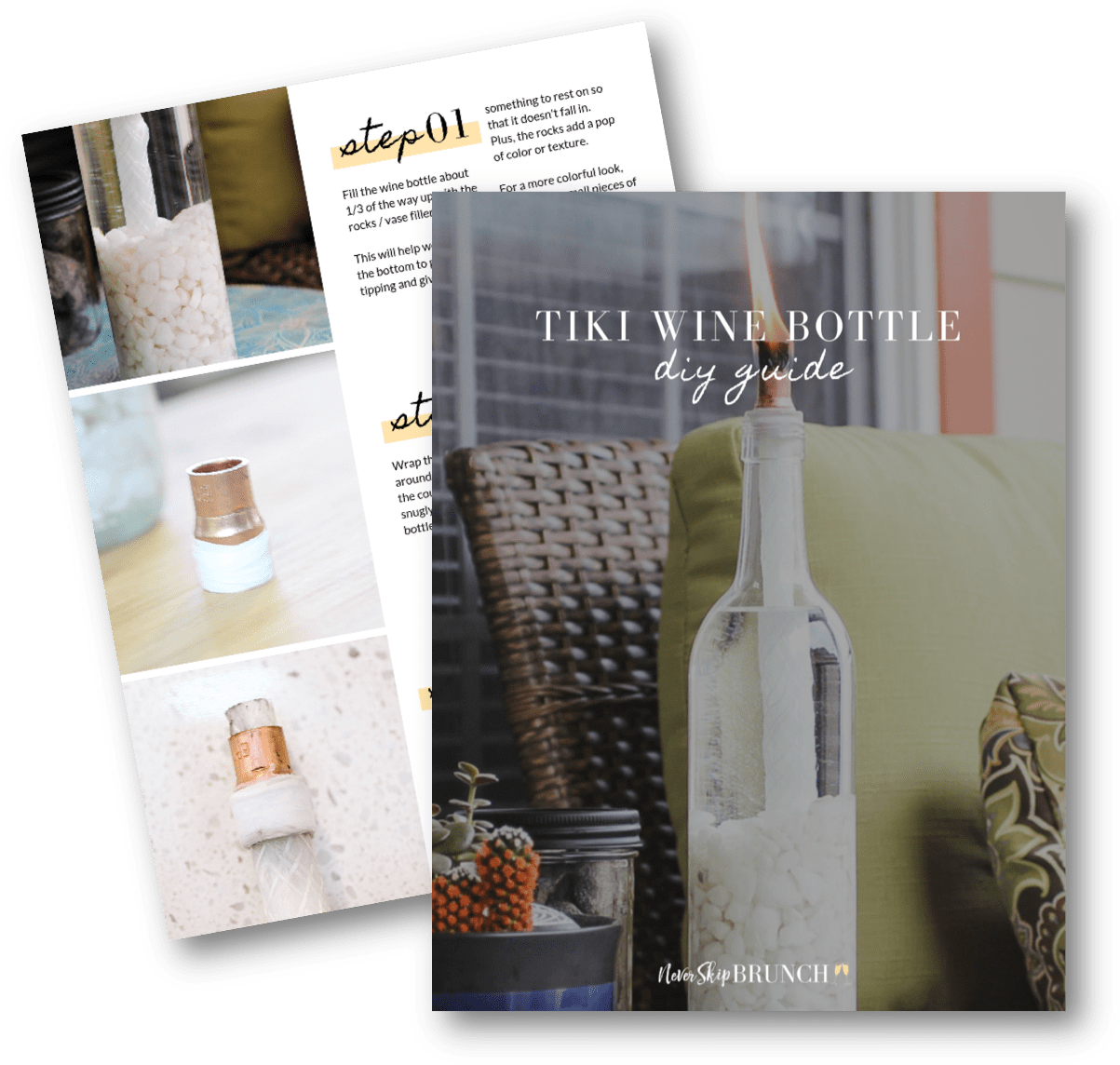 Learn How To Turn A Wine Bottle Into A Gorgeous Tiki - Champagne (1218x1161), Png Download