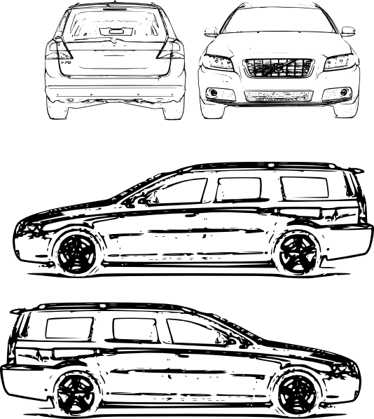 Volvo V All Clip Art At Clker - Volvo Clip Art (534x598), Png Download