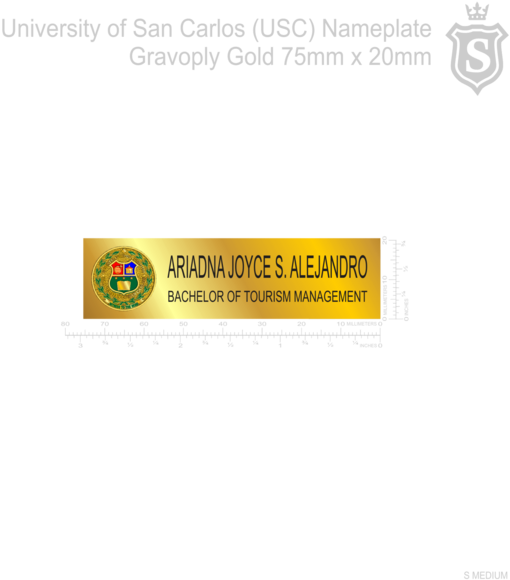 Download University Of San Carlos Nameplate Gravoply Gold 75mm