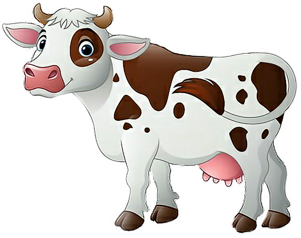 Download Vaca Sticker Cow Cartoon With White Background Png Image With No Background Pngkey Com