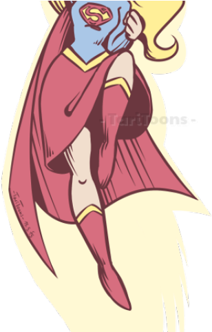 Drawn Supergirl Superwoman - Cartoon (640x480), Png Download
