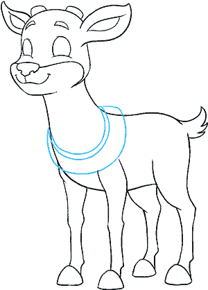 How To Draw Cartoon Reindeer - Goat (678x600), Png Download