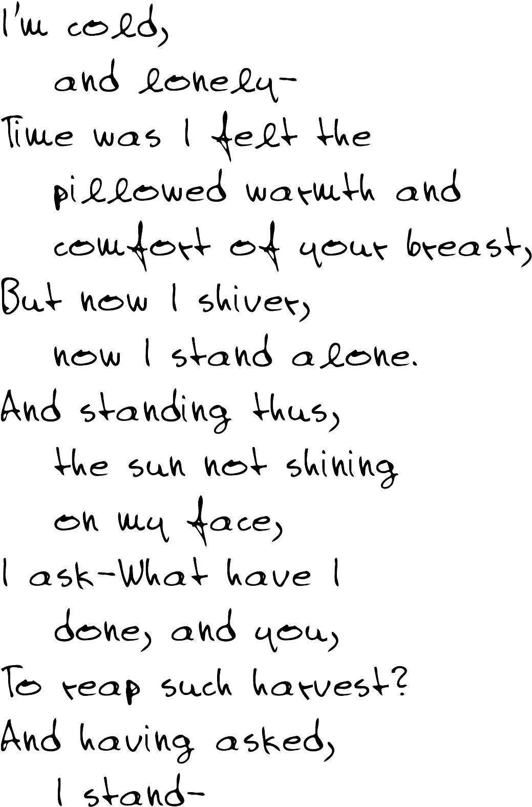 Back To Contents - Poem For Lonely Wife (1200x1800), Png Download
