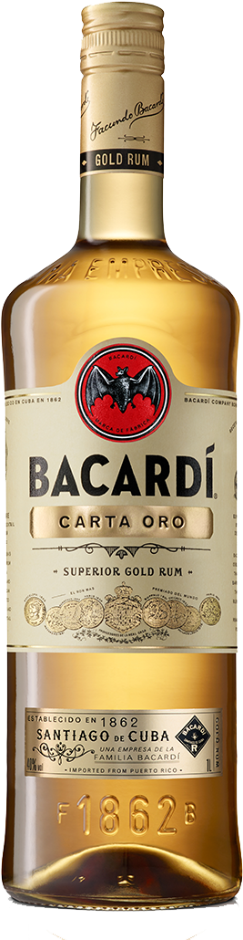 Bacardi Carta Oro Rum 1l - Bacardi Carta Oro 1l (652x1060), Png Download