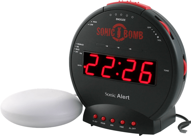 Best Alarm Clock For Heavy Sleepers 2018 “early To - Sonic Bomb (800x606), Png Download