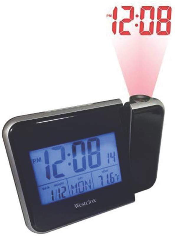 Westclox 72027 Digital Projection Lcd Alarm Clock - Digital (1600x900), Png Download