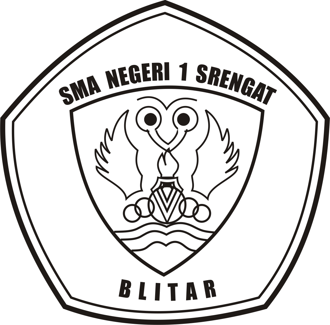 Jaguar School Logo Black And White - Logo Sma Negeri 1 Srengat (1140x1122), Png Download