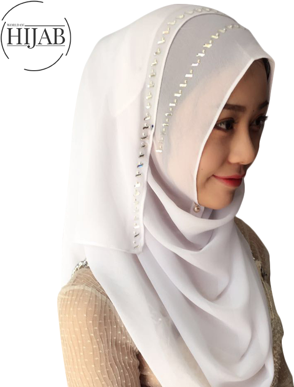 175*70cm Muslim Headscarf Plain Chiffon Solid Color - Bandana (737x800), Png Download