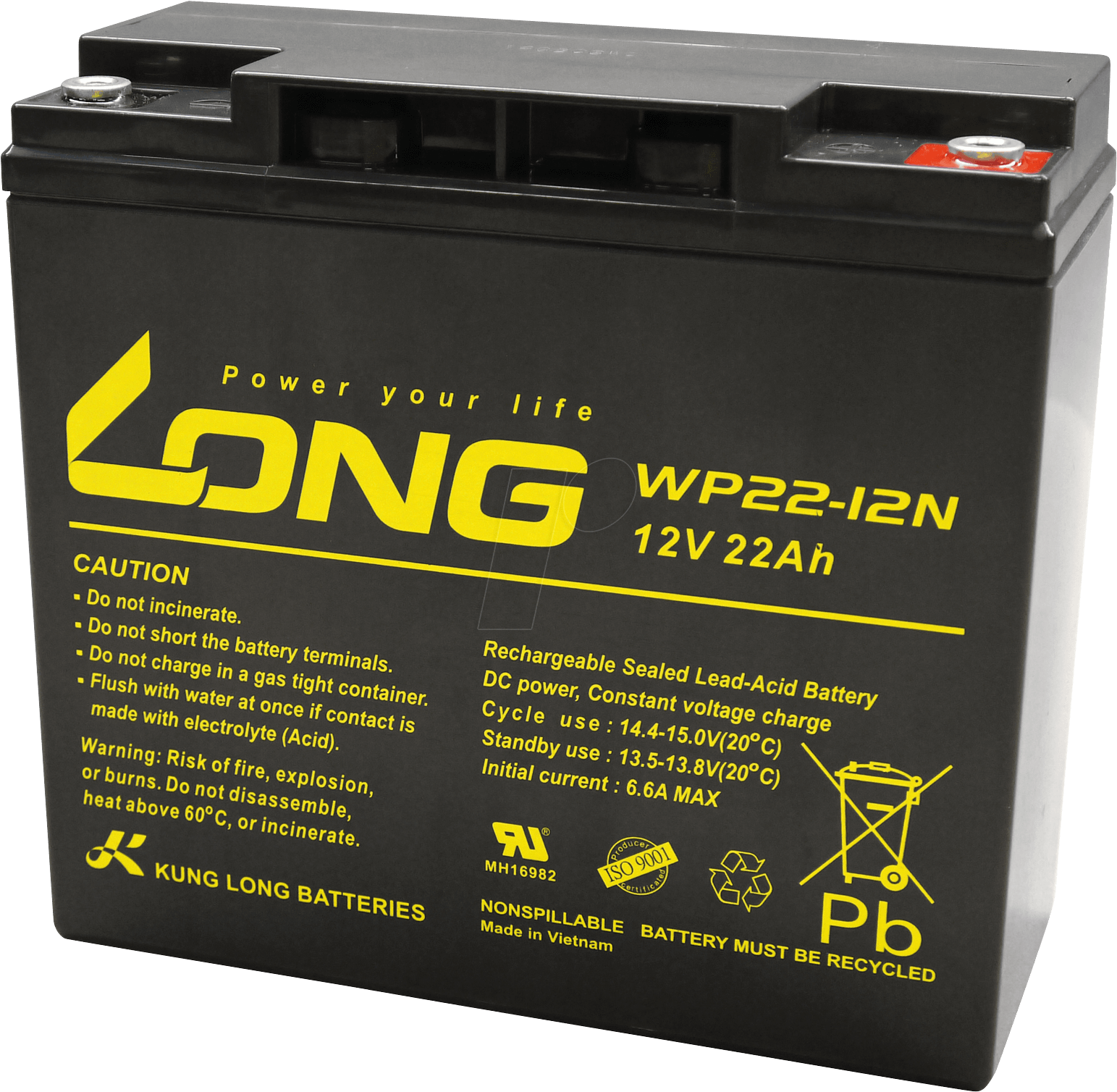 Maintenance Free Rechargeable Lead Fleece Battery, - 12v 22ah (1560x1524), Png Download