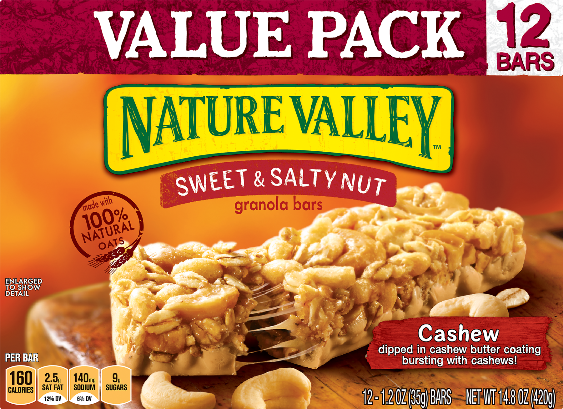 Nature Valley Granola Bars, Sweet & Salty Nut, Cashew, - Nature Valley Granola Bars Value Pack (1800x1800), Png Download