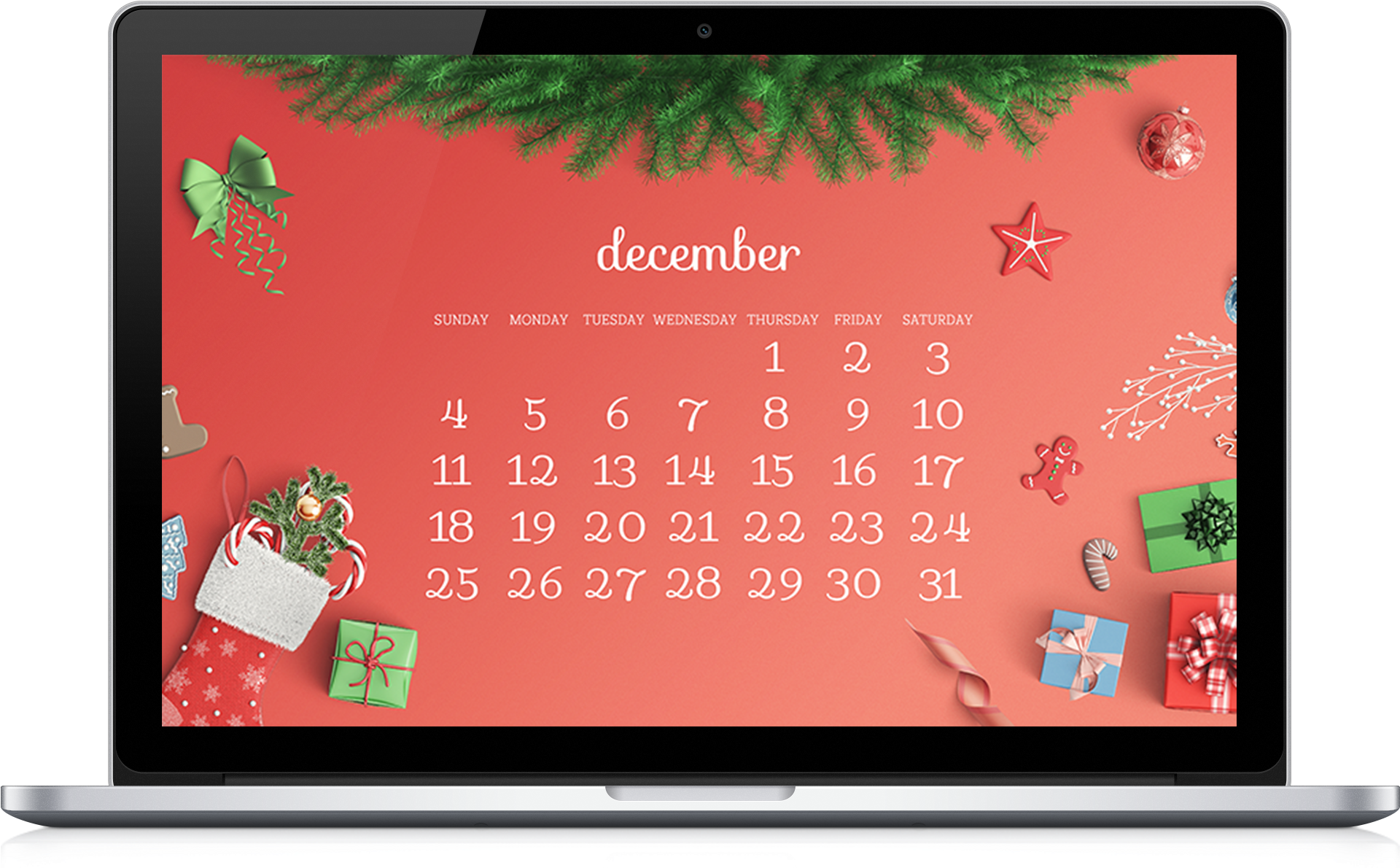 December 2016 Calendar - Led-backlit Lcd Display (2000x1500), Png Download