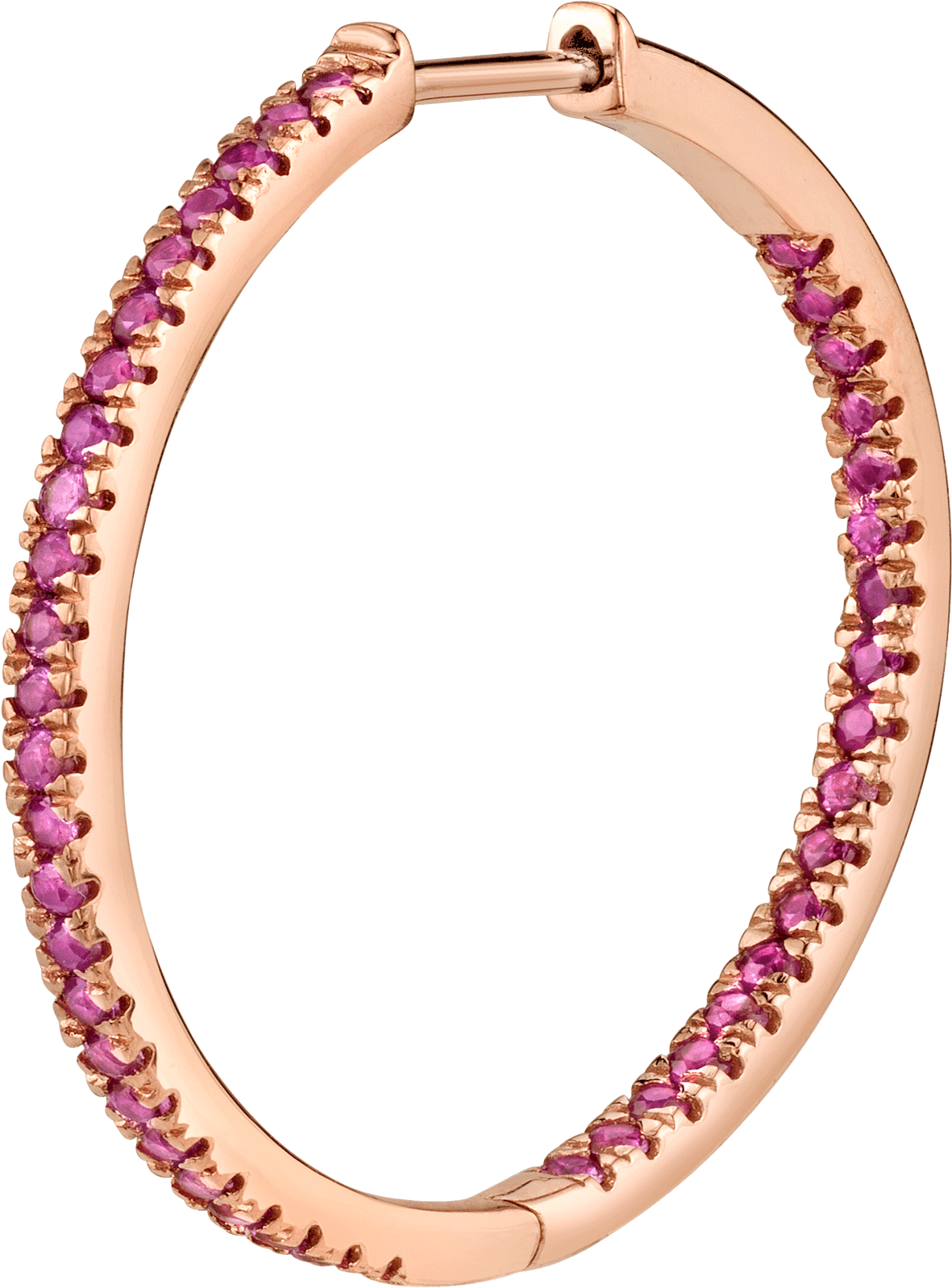 Large Ruby Inside Out Hoop Earring - Bangle (1800x1800), Png Download