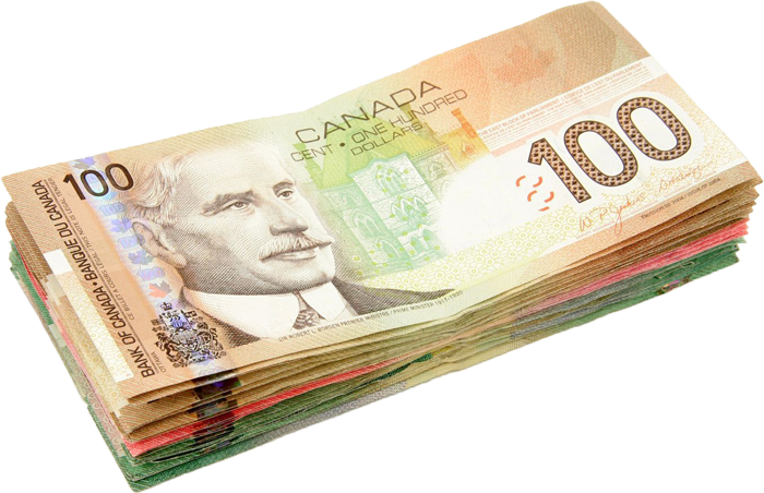 Money - Stack Of Canadian Cash (700x452), Png Download