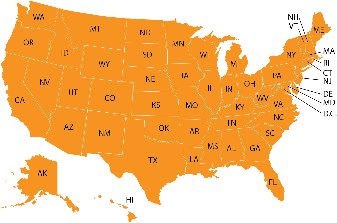 Vector Transparent Download Map Of Usa With Abbreviations - Death Penalty Usa (1401x927), Png Download