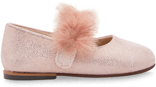 Pink Furry Ballet Flats - Slip-on Shoe (600x800), Png Download