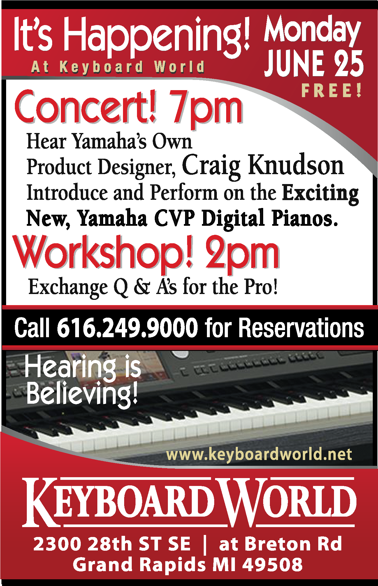 Craig Knudsen Concert And Workshop - Musical Keyboard (1988x2008), Png Download