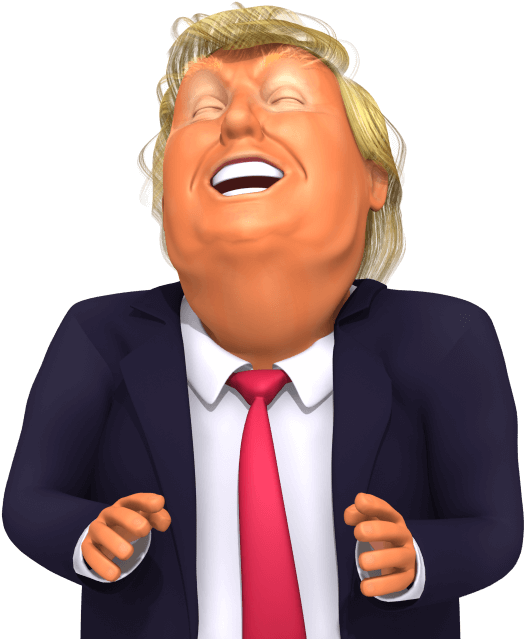 Trump Big Laugh 3d Caricature - Cartoon (720x720), Png Download