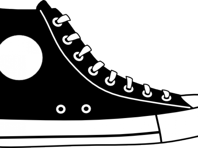 Running Shoes Clipart Sneaker - Cartoon Converse High Tops (640x480), Png Download