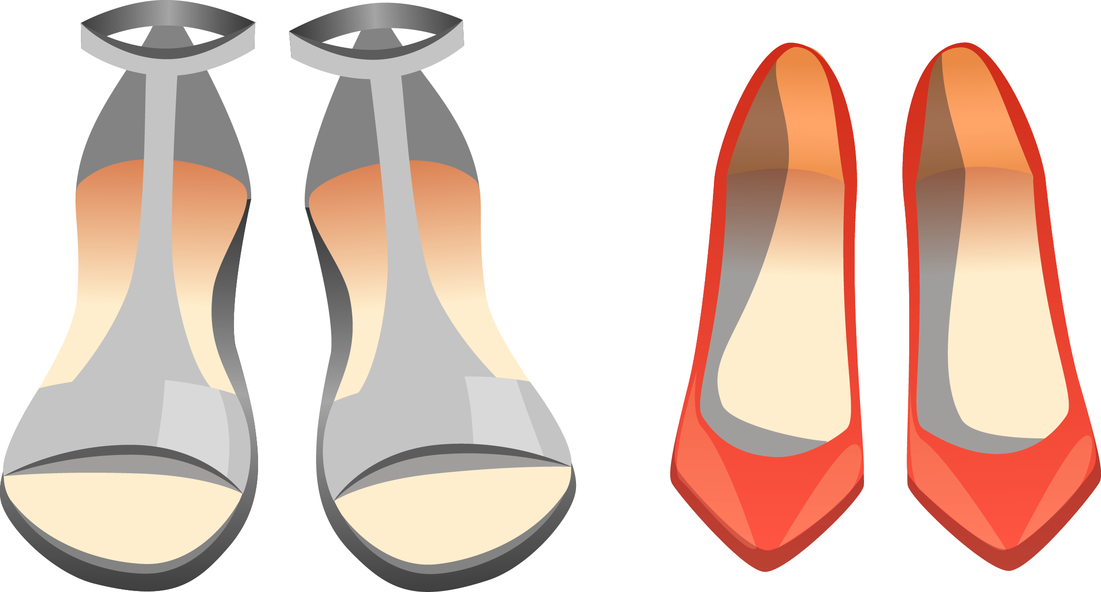 Shoe Slipper Sandal Clip Art - Basic Pump (2244x1206), Png Download