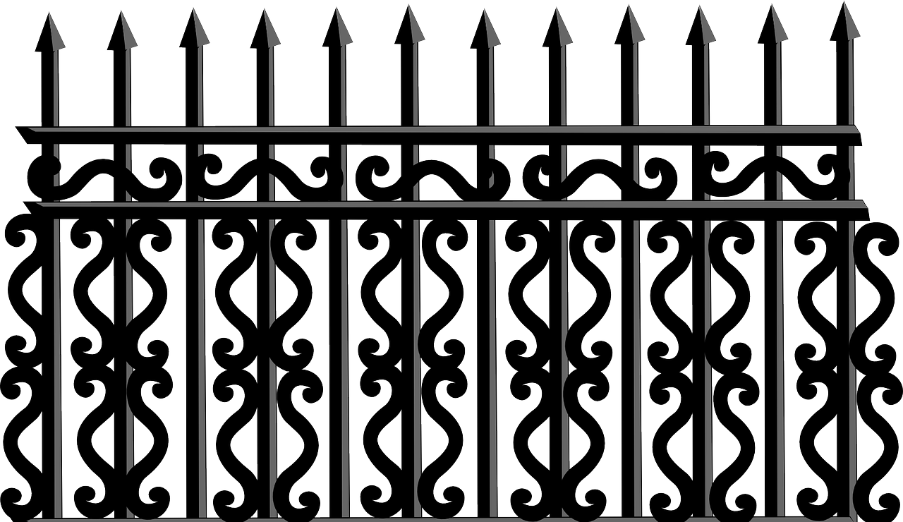 Iron Fence - Iron Fence Svg (1280x740), Png Download