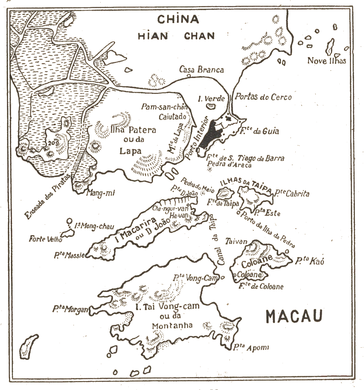 Map Of Macao 1936 - Map (1211x1299), Png Download