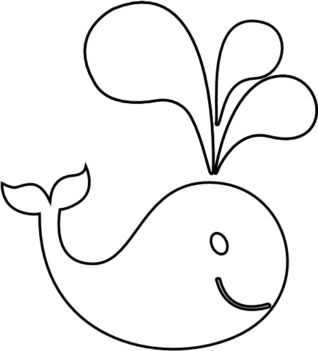 Colorful Animal Whale Black White Line 555px - Whale On Black Background (555x555), Png Download