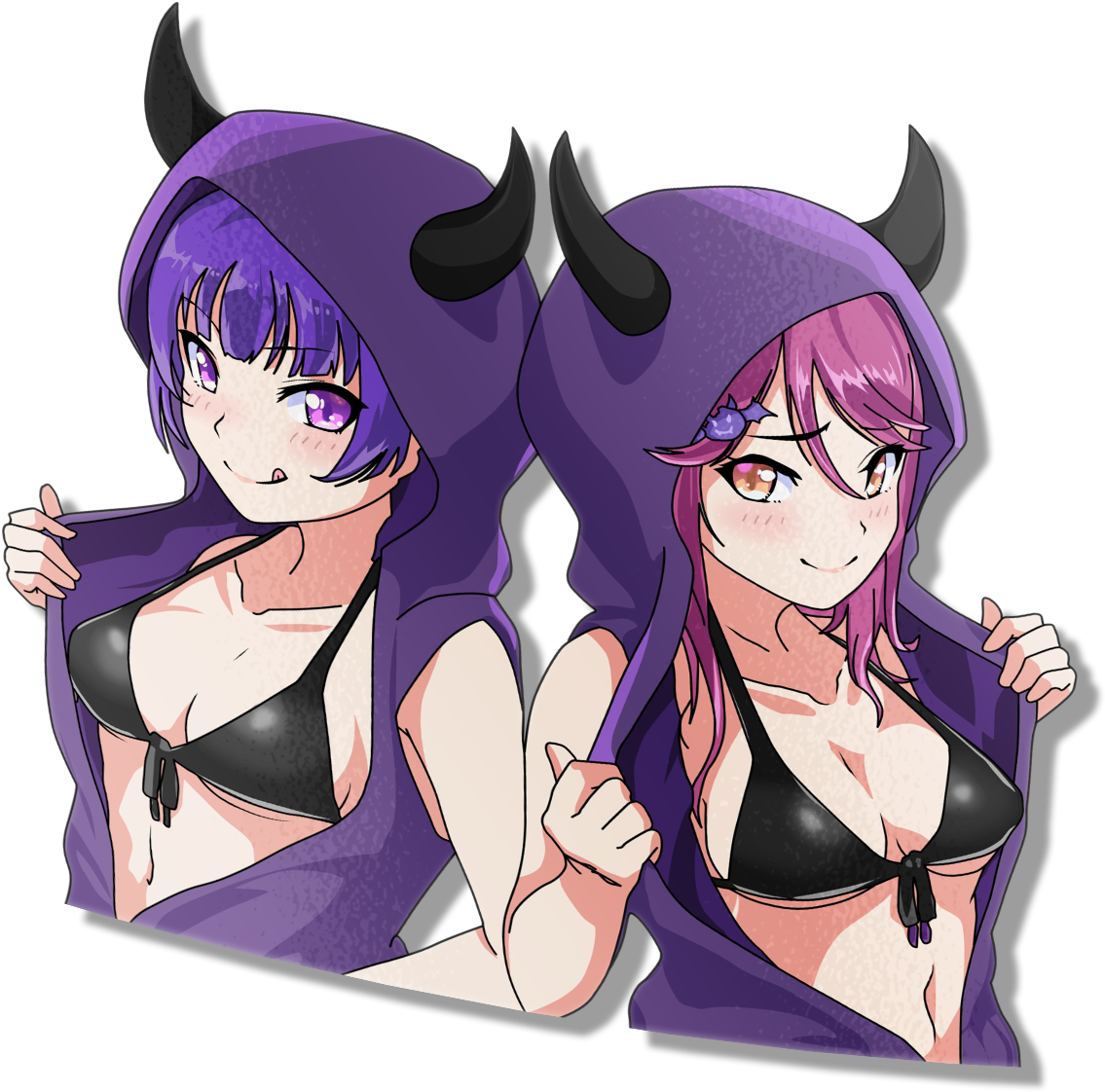 Image Of Demon Twins - Cartoon (1498x1498), Png Download