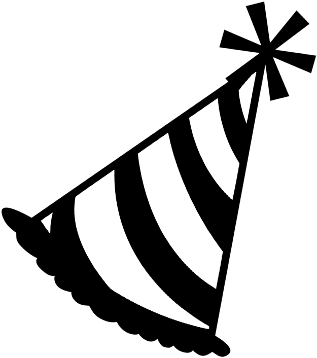 Super-fun Robotics Party - Party Hat Clip Art Black (649x723), Png Download