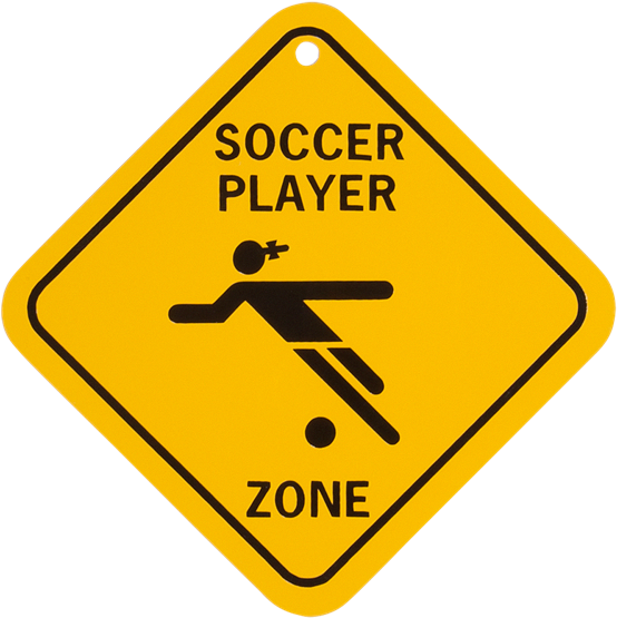 Female Soccer Player Zone Street Sign - W14 1 Sign (600x600), Png Download