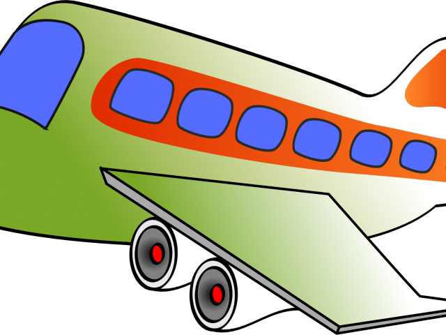 Plane Clipart Cartoon - Clip Art Air Transportation (640x480), Png Download