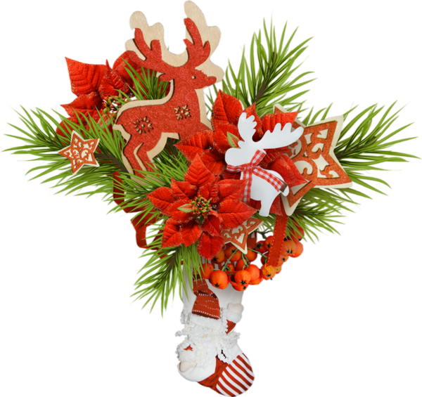 Cluster De Noël, Tube Png Décor / Christmas Scrapbook - Bouquet (600x565), Png Download