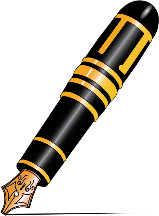 Pens Fountain Pen Pencil Drawing Ballpoint Pen - Clip Art Of Pen (559x750), Png Download