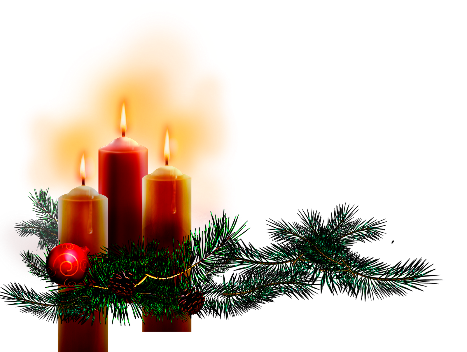 De Nuria D • Publicado En Gifs Y Glitters De Velas - Christmas Candle Decoration Png (1600x1213), Png Download