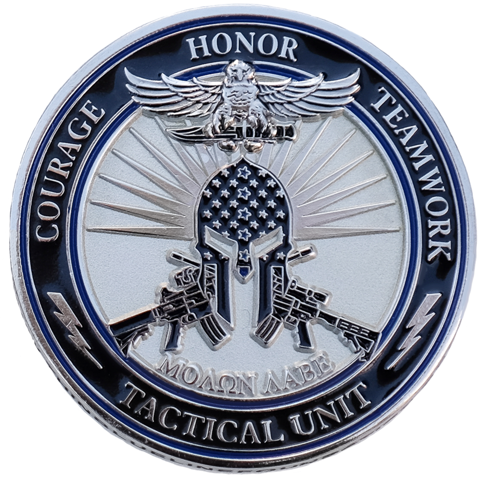 Thin Blue Line Foundation Tactical Unit Coin - Emblem (1000x1016), Png Download