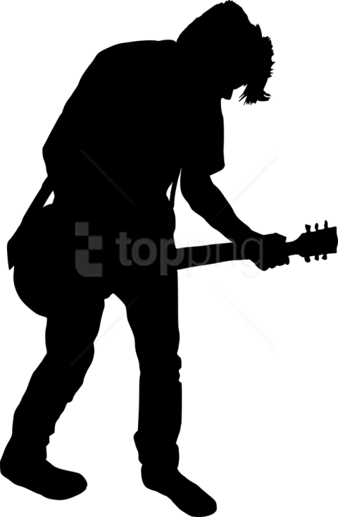 Free Png Electric Guitar Player Png - Guitar Player Silhouette Png (480x733), Png Download