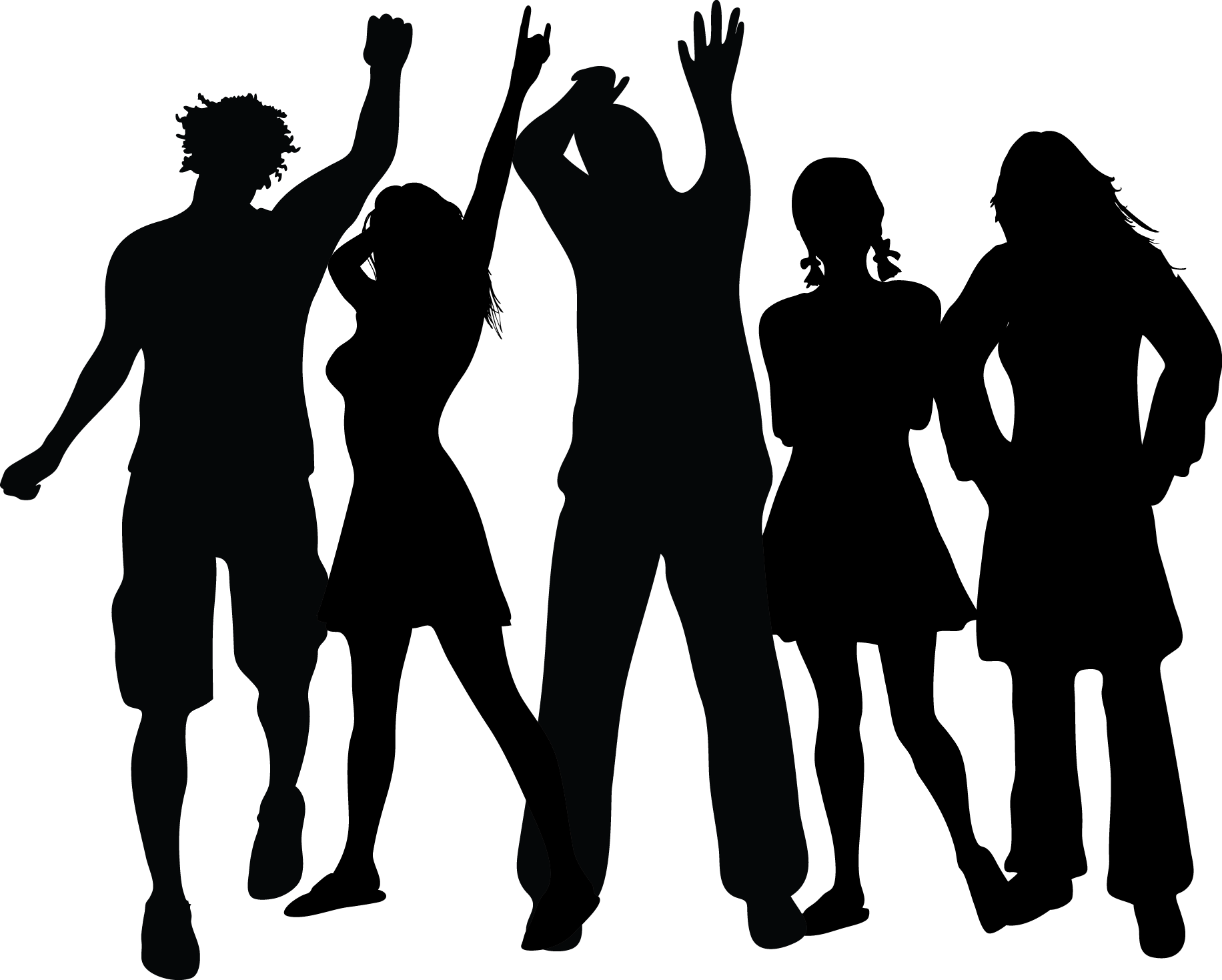 Group Black Silhouette - Silhouette (1832x1469), Png Download