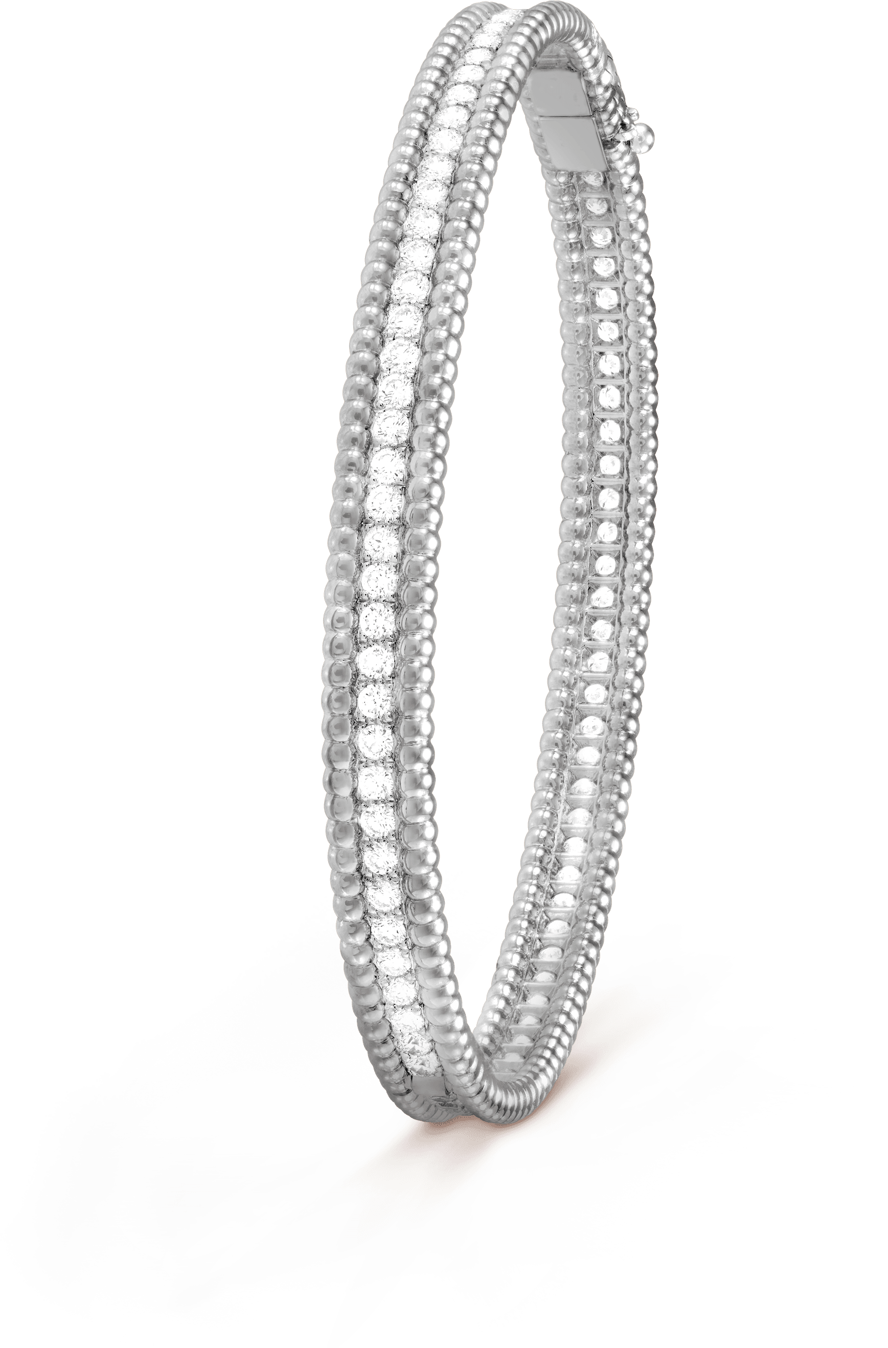 Perlée Diamonds Bracelet, 1 Row, Large Model - Van Cleef & Arpels Perlée Diamonds Bracelet Woman (3000x3000), Png Download
