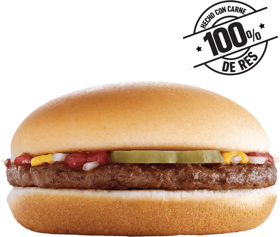 Hamburguesa Con Carne De 50 Gr, Cebolla, Pepinillos, - Mc Lanche Feliz Hamburguer (1000x1000), Png Download