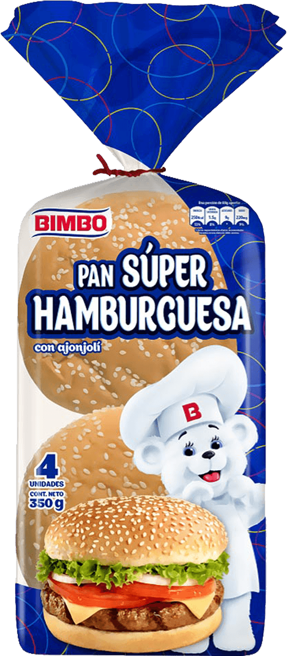 Pan Super Hamburguesa - Pan Bimbo Super Hamburguesa (1600x1600), Png Download
