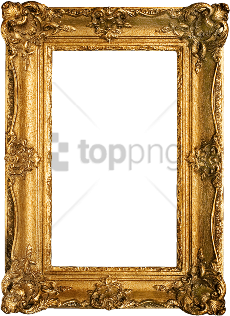 Free Png Antique Gold Frame Png Png Images Transparent - Vintage Frame Gold Png (480x649), Png Download