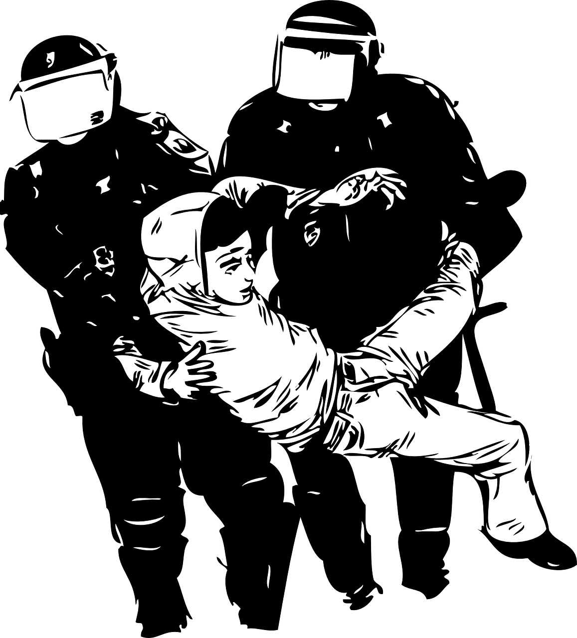 /lit/ - Literature - Drawing Of Police Brutality (1157x1280), Png Download