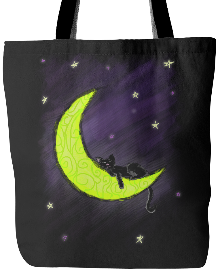 Cat Sleeping On The Moon Tote Bag - Daughter Of The King Tote (1024x1024), Png Download
