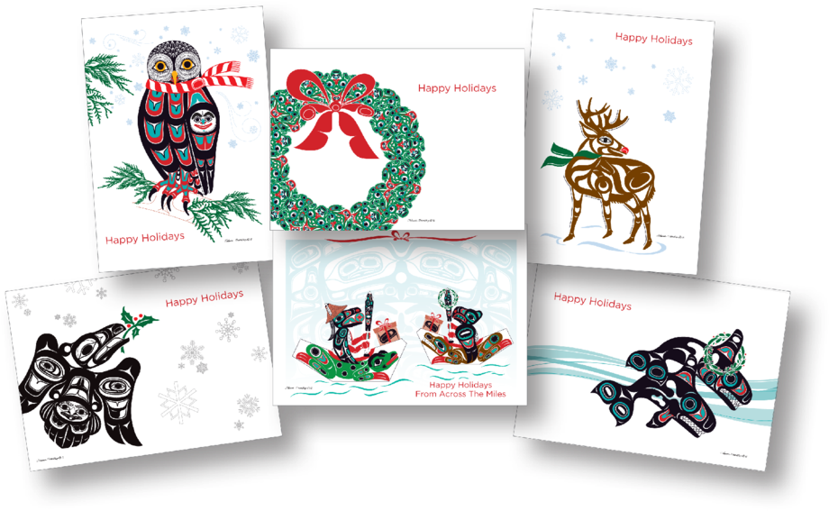 Northwest Native Holiday Shotridge Boxed Theme Tlingit - Illustration (1024x583), Png Download